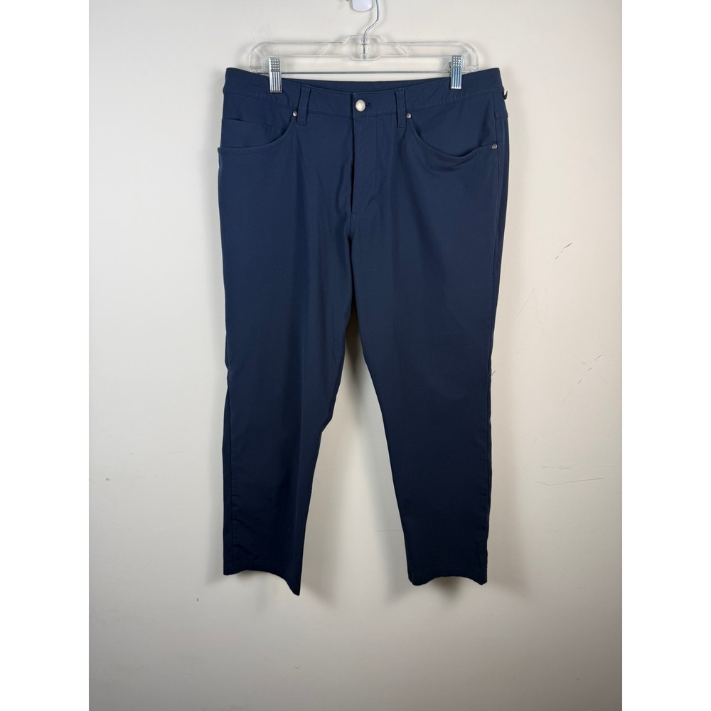 Lululemon ABC Classic Fit Pant Navy Blue Warpstreme 5 Pocket Trouser Mens 34x29